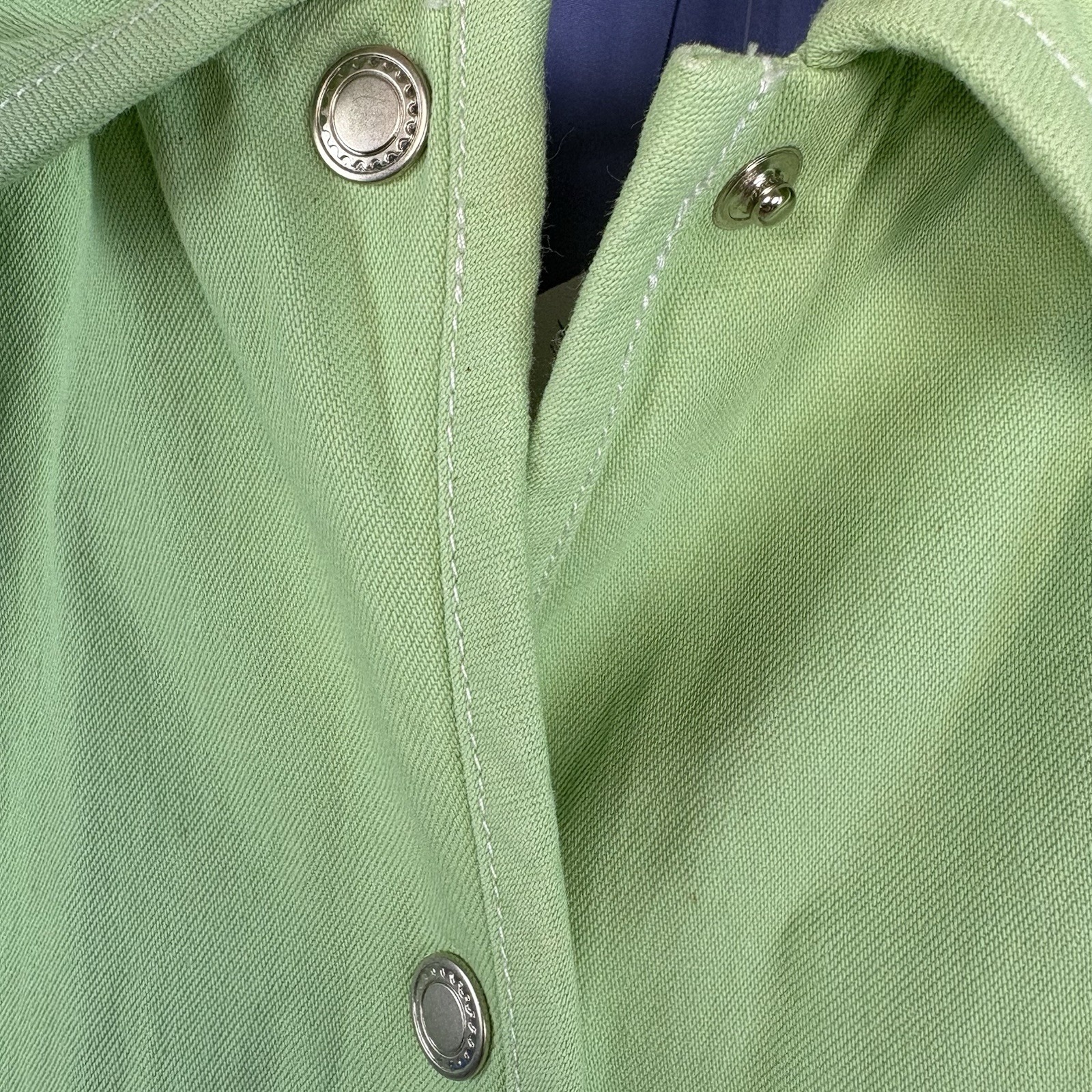 90s Denim & Co 3x Chore Shacket Shirt Jacket Green Coastal Pastel Cottagecore — image 6 of 7